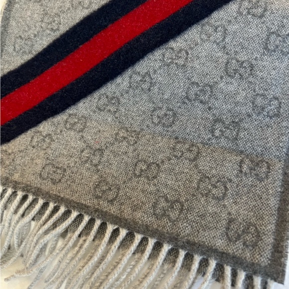 Gucci New Nikky Wool Scarf Gray - Picture 5 of 6